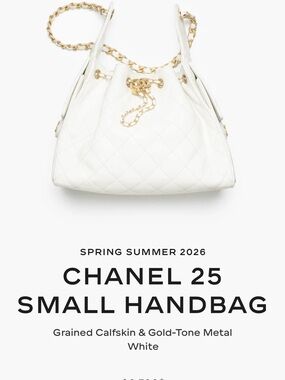 CHANEL 25 Small in White